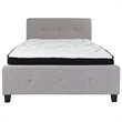 Flash Furniture Tribeca Tufted Full Platform Bed in Light Gray