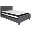 Flash Furniture Tribeca Tufted Full Platform Bed in Dark Gray