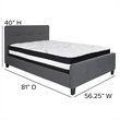 Flash Furniture Tribeca Tufted Full Platform Bed in Dark Gray