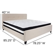 Flash Furniture Tribeca Tufted King Platform Bed in Beige