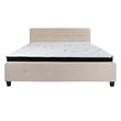 Flash Furniture Tribeca Tufted King Platform Bed in Beige