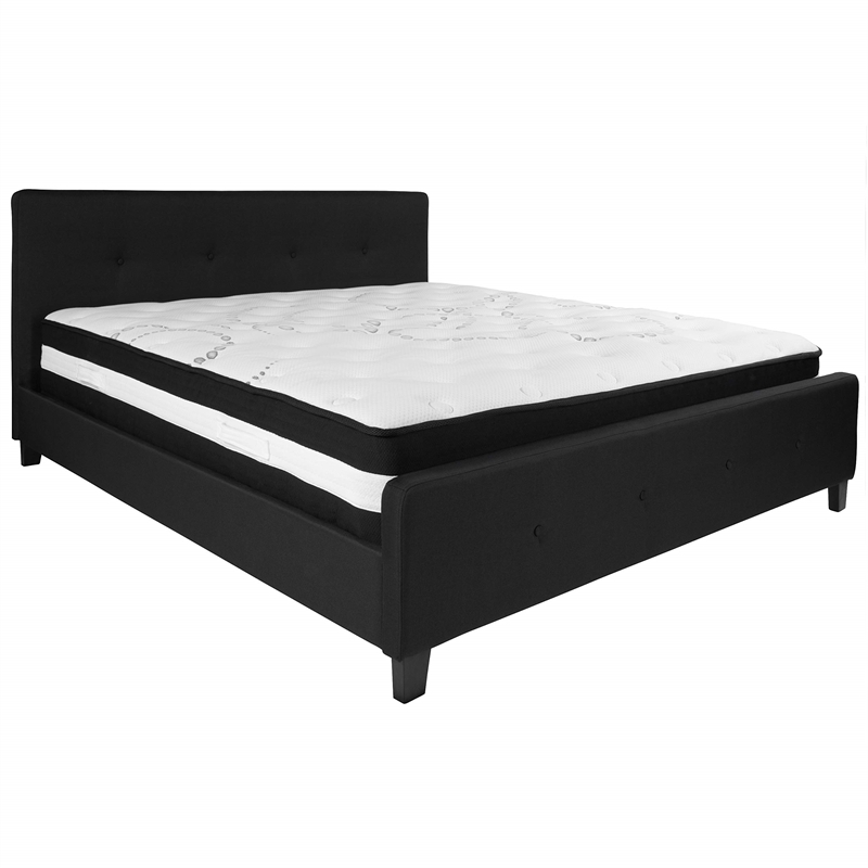 Flash Furniture Tribeca Tufted King Platform Bed in Black