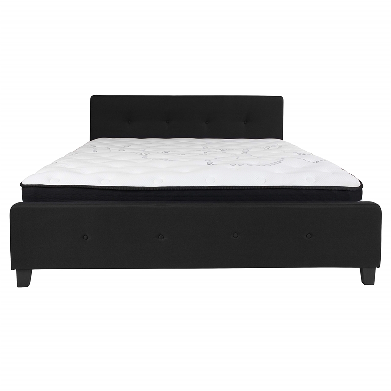 Flash Furniture Tribeca Tufted King Platform Bed in Black