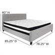 Flash Furniture Tribeca Tufted King Platform Bed in Light Gray