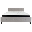 Flash Furniture Tribeca Tufted King Platform Bed in Light Gray