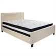 Flash Furniture Tribeca Tufted Queen Platform Bed in Beige