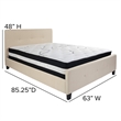 Flash Furniture Tribeca Tufted Queen Platform Bed in Beige