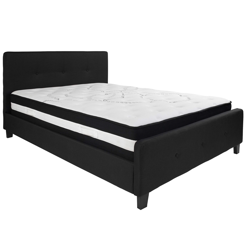 Flash Furniture Tribeca Tufted Queen Platform Bed in Black