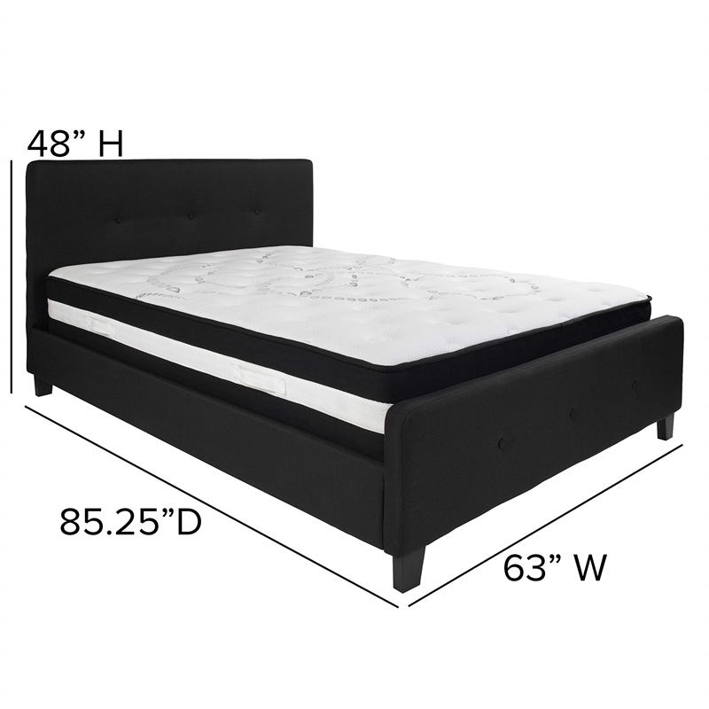 Flash Furniture Tribeca Tufted Queen Platform Bed in Black