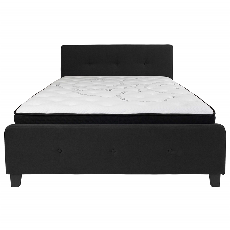 Flash Furniture Tribeca Tufted Queen Platform Bed in Black