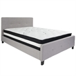 Flash Furniture Tribeca Tufted Queen Platform Bed in Light Gray