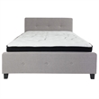 Flash Furniture Tribeca Tufted Queen Platform Bed in Light Gray