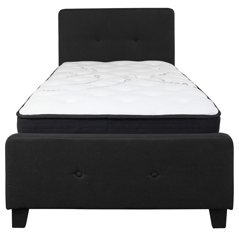 Flash Furniture Tribeca Tufted Twin Platform Bed in Black