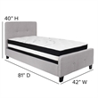 Flash Furniture Tribeca Tufted Twin Platform Bed in Light Gray