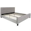 Flash Furniture Tribeca Tufted King Platform Bed in Light Gray