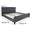 Flash Furniture Tribeca Tufted King Platform Bed in Dark Gray