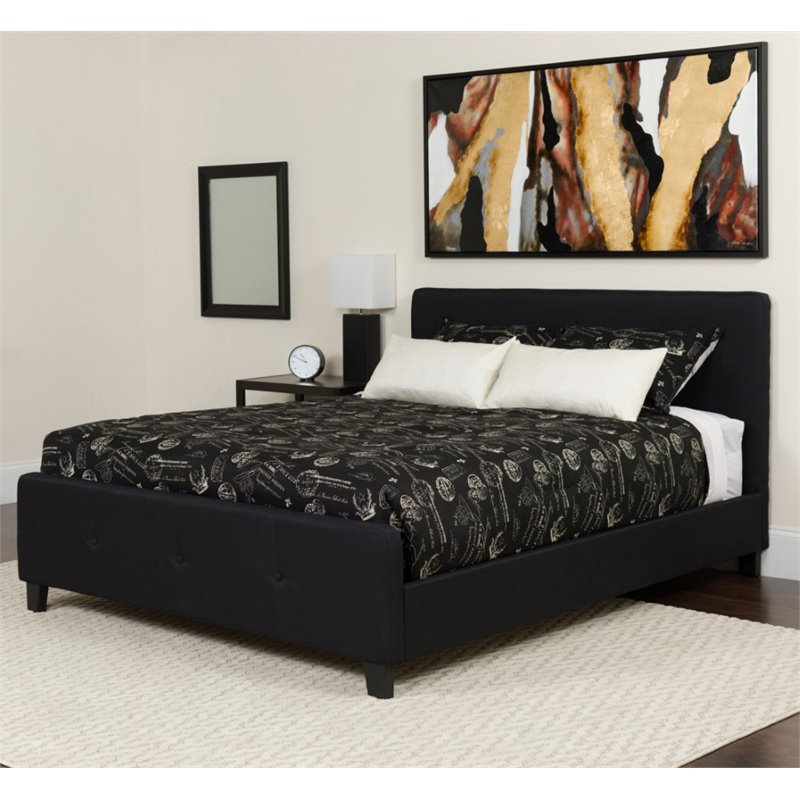 Flash Furniture Tribeca Tufted Queen Platform Bed in Black