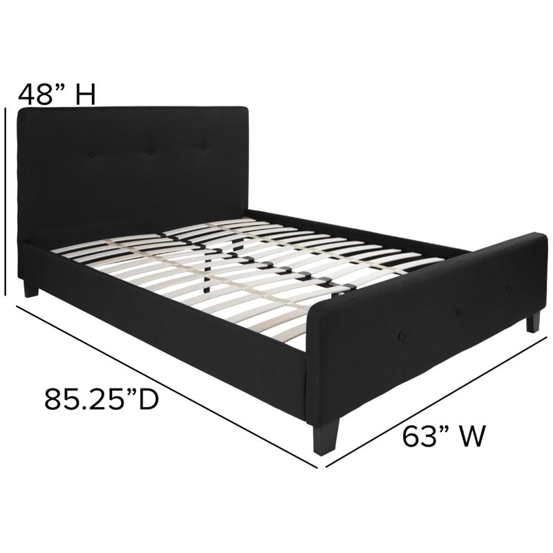 Flash Furniture Tribeca Tufted Queen Platform Bed in Black