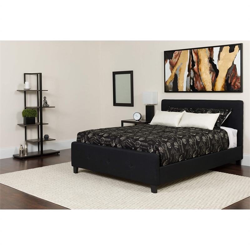 Flash Furniture Tribeca Tufted Twin Platform Bed in Black