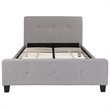 Flash Furniture Tribeca Tufted Twin Platform Bed in Light Gray
