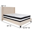 Flash Furniture Riverdale Tufted Full Platform Bed in Beige
