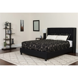 Flash Furniture Riverdale Tufted Full Platform Bed in Black