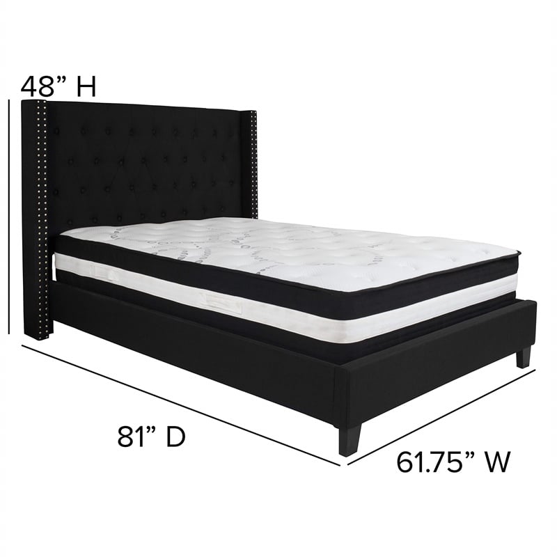 Flash Furniture Riverdale Tufted Full Platform Bed in Black