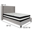 Flash Furniture Riverdale Tufted Full Platform Bed in Light Gray