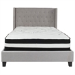 Flash Furniture Riverdale Tufted Full Platform Bed in Light Gray