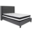 Flash Furniture Riverdale Tufted Full Platform Bed in Dark Gray