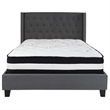 Flash Furniture Riverdale Tufted Full Platform Bed in Dark Gray