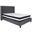 Flash Furniture Riverdale Tufted King Platform Bed in Black