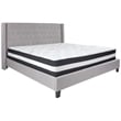 Flash Furniture Riverdale Tufted King Platform Bed in Light Gray
