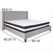 Flash Furniture Riverdale Tufted King Platform Bed in Light Gray