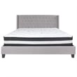 Flash Furniture Riverdale Tufted King Platform Bed in Light Gray