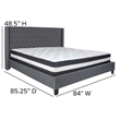 Flash Furniture Riverdale Tufted King Platform Bed in Dark Gray