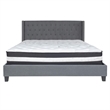 Flash Furniture Riverdale Tufted King Platform Bed in Dark Gray