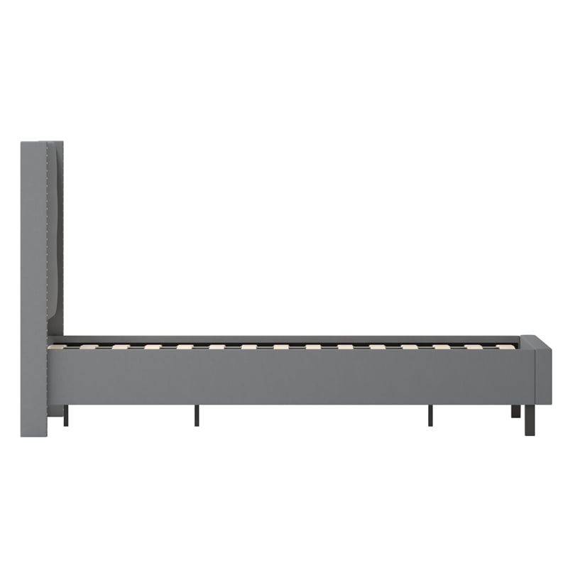 Flash Furniture Riverdale Tufted Queen Platform Bed in Beige