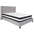 Flash Furniture Riverdale Tufted Queen Platform Bed in Light Gray