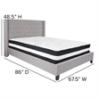 Flash Furniture Riverdale Tufted Queen Platform Bed in Light Gray