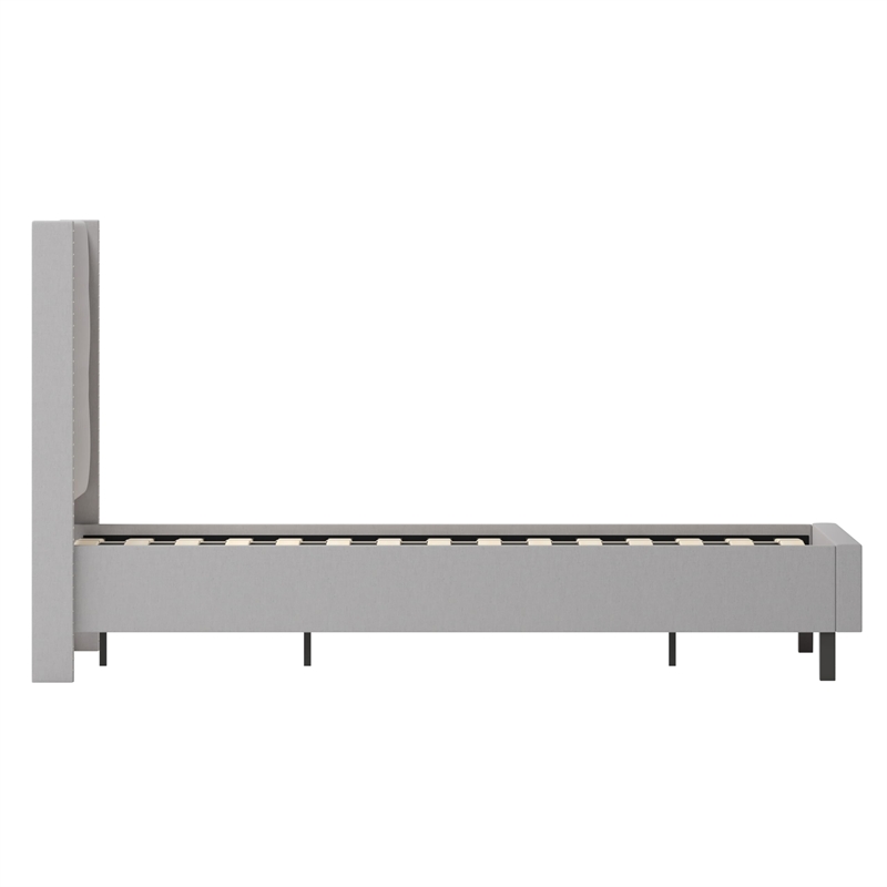 Flash Furniture Riverdale Tufted Queen Platform Bed in Light Gray