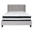 Flash Furniture Riverdale Tufted Queen Platform Bed in Light Gray