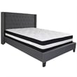 Flash Furniture Riverdale Tufted Queen Platform Bed in Dark Gray