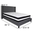 Flash Furniture Riverdale Tufted Queen Platform Bed in Dark Gray
