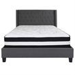 Flash Furniture Riverdale Tufted Queen Platform Bed in Dark Gray