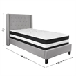 Flash Furniture Riverdale Tufted Twin Platform Bed in Light Gray