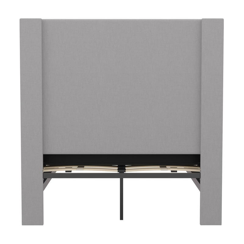 Flash Furniture Riverdale Tufted Twin Platform Bed in Light Gray