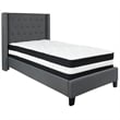 Flash Furniture Riverdale Tufted Twin Platform Bed in Dark Gray