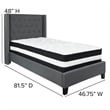 Flash Furniture Riverdale Tufted Twin Platform Bed in Dark Gray