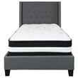 Flash Furniture Riverdale Tufted Twin Platform Bed in Dark Gray